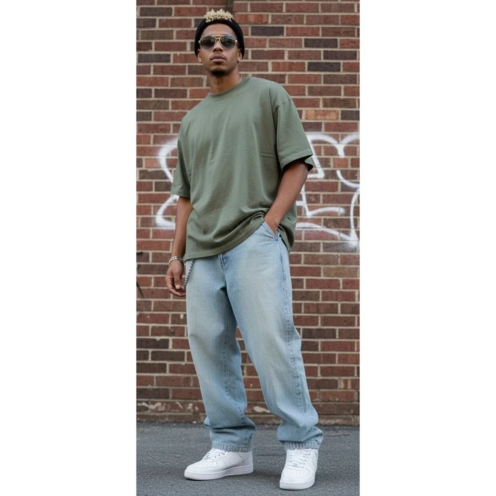 Phat Farm Jeans Mens 36x34 Vintage Baggy Y2K Jnco Style Wide Embroidered‎ Patch